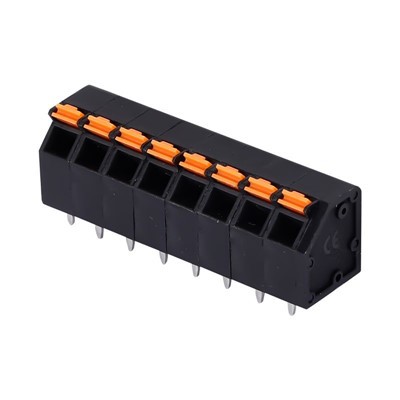 Adakah terdapat blok terminal spring pcb dengan bar pengunci untuk keselamatan tambahan?